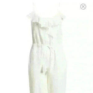 All in Favor White Ruffle Eyelet Jumpsuit
